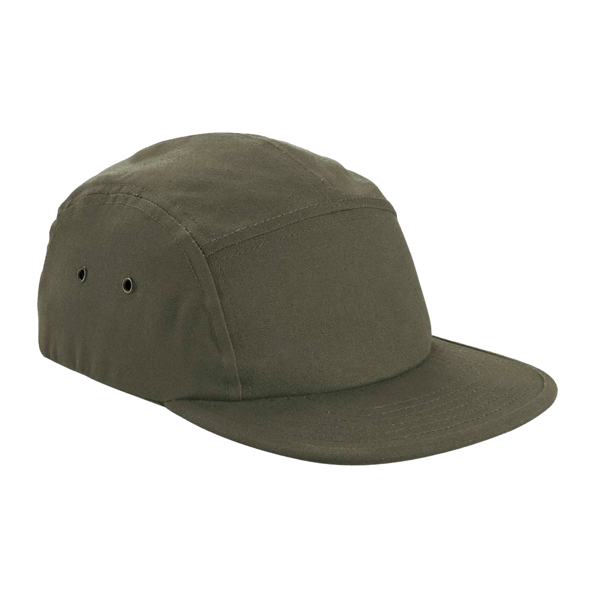 Olive Green - Front - Beechfield Canvas 5 Panel Baseball Cap