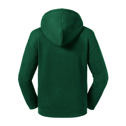 Bottle Green - Back - Russell Childrens-Kids Authentic Hooded Hoodie
