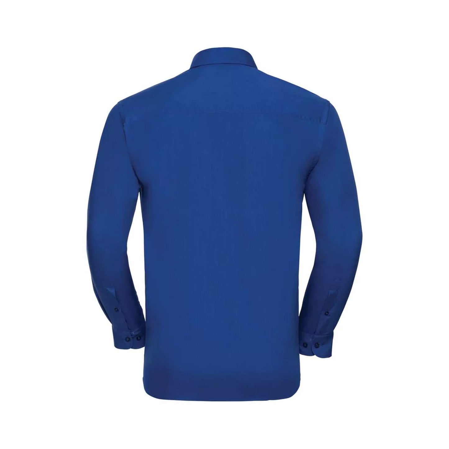 Bright Royal - Back - Russell Collection Mens Poplin Long-Sleeved Shirt