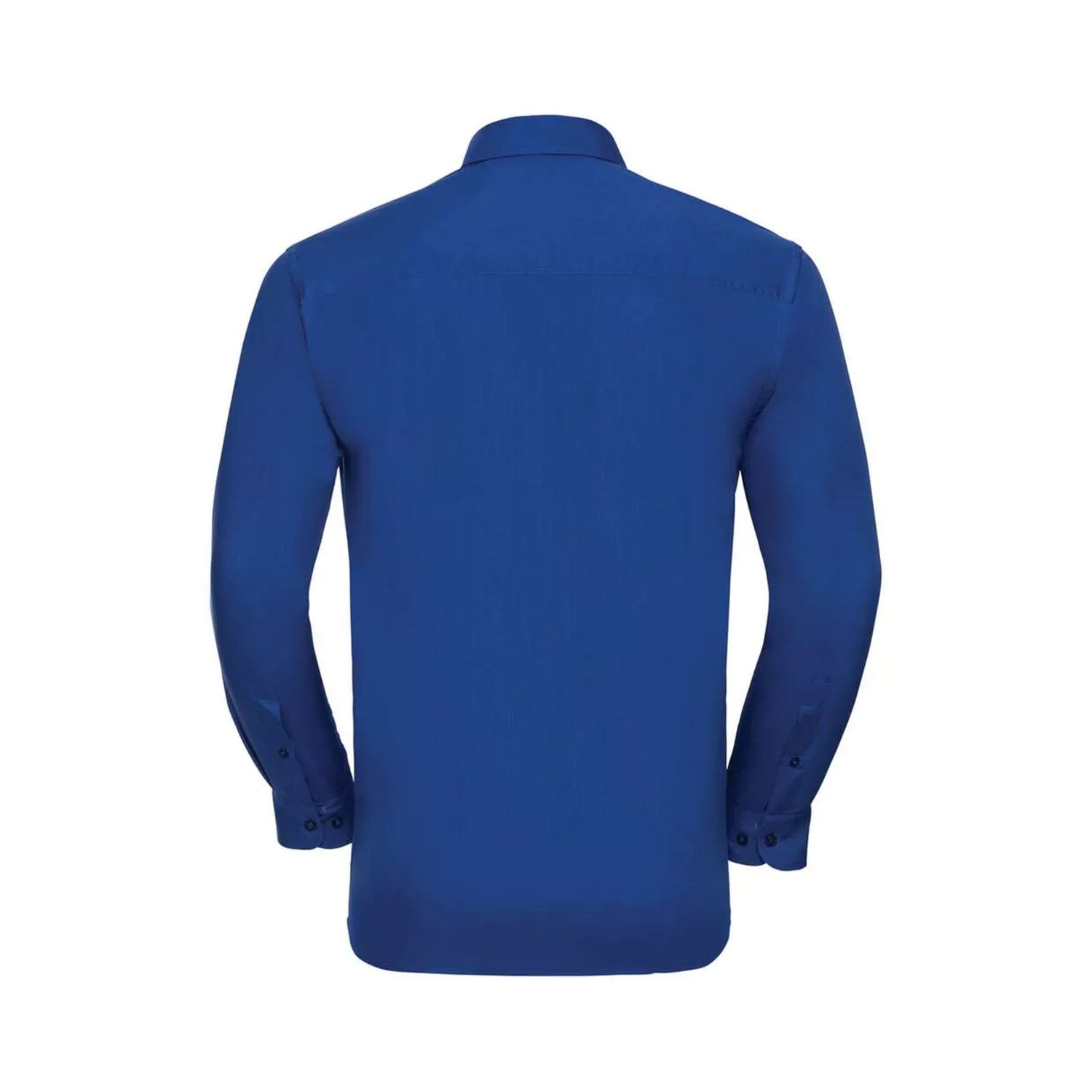 Bright Royal - Back - Russell Collection Mens Poplin Long-Sleeved Shirt