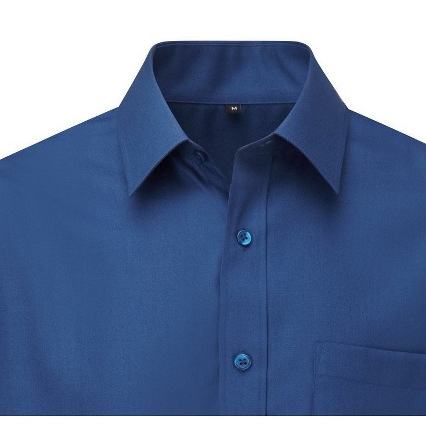 Bright Royal - Side - Russell Collection Mens Poplin Long-Sleeved Shirt
