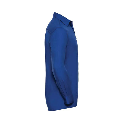 Bright Royal - Lifestyle - Russell Collection Mens Poplin Long-Sleeved Shirt