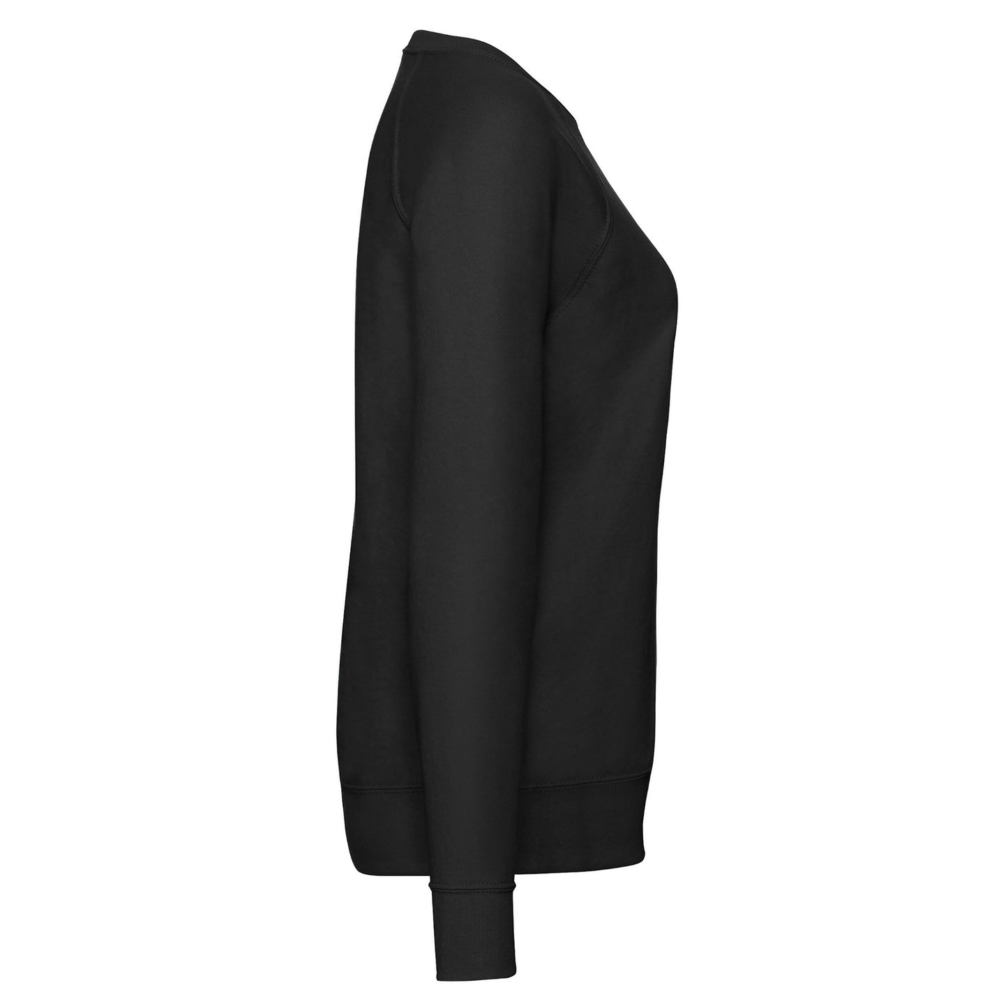 Black - Side - Fruit of the Loom Womens-Ladies Lightweight Raglan Jumper