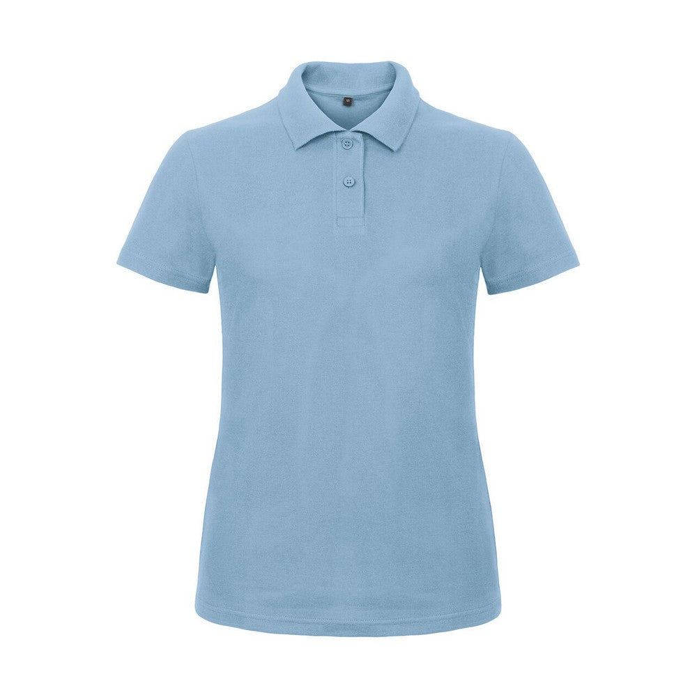 Light Blue - Front - B&C Womens-Ladies ID.001 Pique Polo Shirt