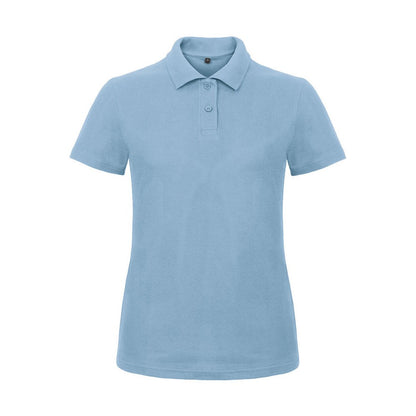 Light Blue - Front - B&C Womens-Ladies ID.001 Pique Polo Shirt