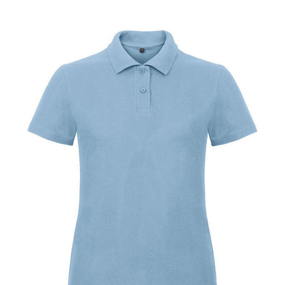 Light Blue - Back - B&C Womens-Ladies ID.001 Pique Polo Shirt