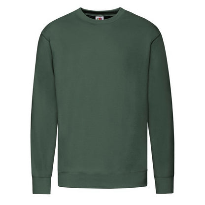 Bottle Green - Front - Fruit of the Loom Mens Lightweight Set-in Sweatshirt