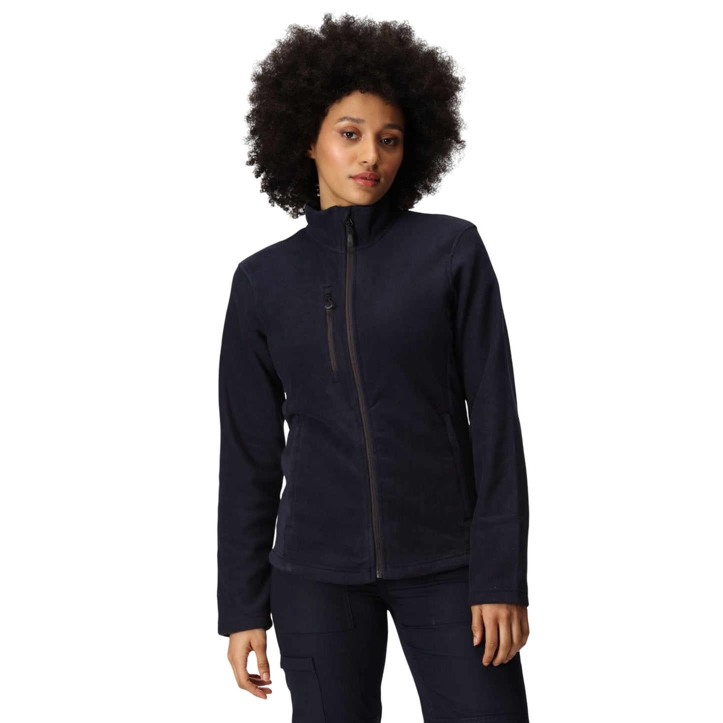 Navy - Side - Regatta Professional Womens-Ladies Recycled Full Zip Fleece Jacket
