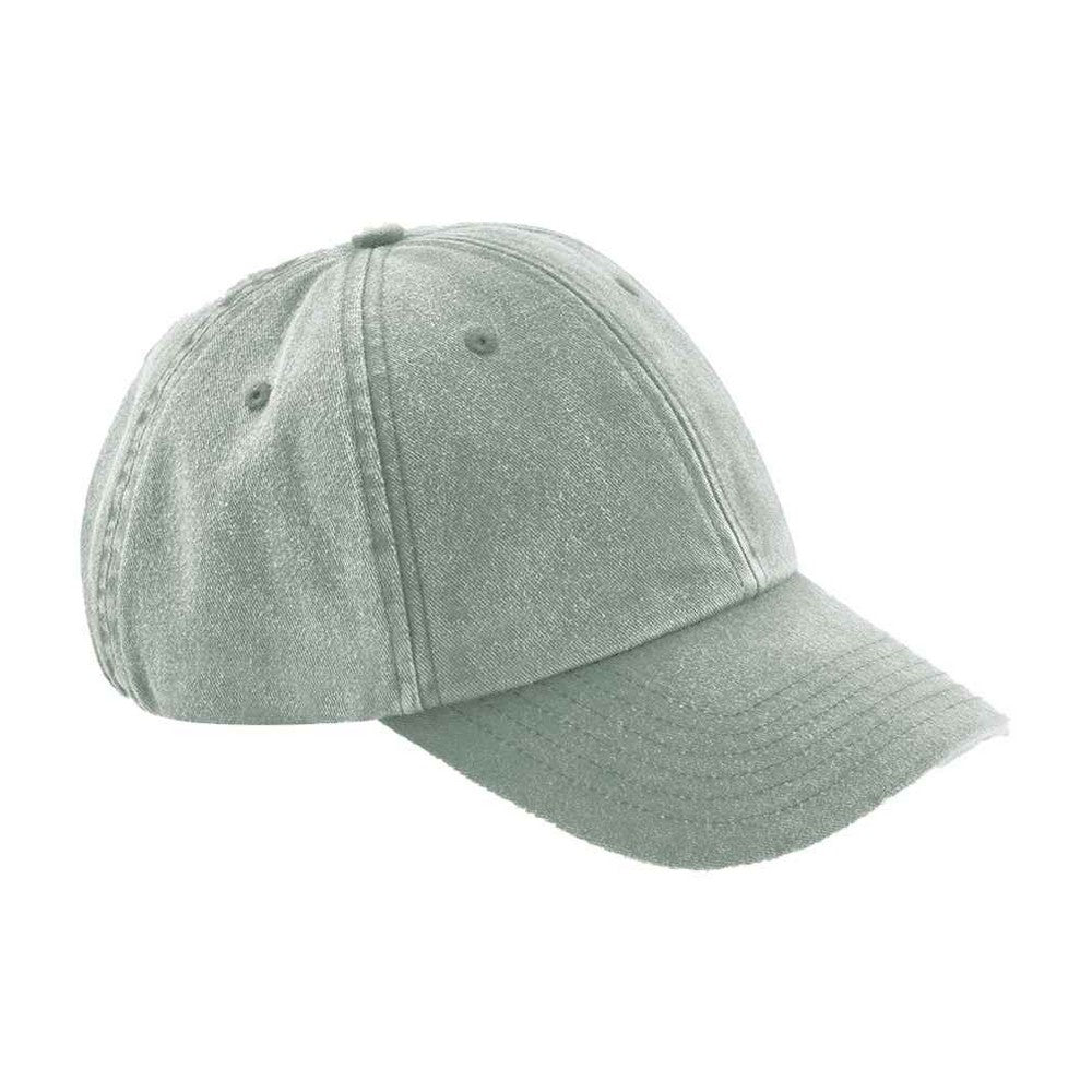 Sage Green - Front - Beechfield Vintage Low Profile Baseball Cap