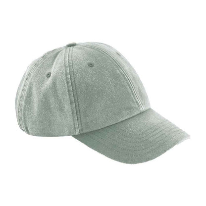 Sage Green - Front - Beechfield Vintage Low Profile Baseball Cap