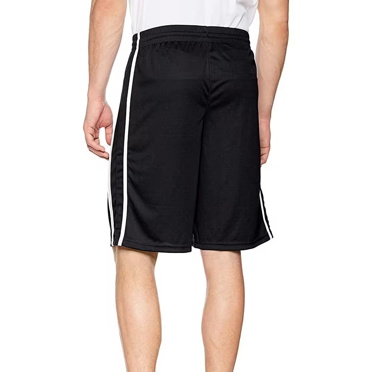 Black-White - Back - Spiro Mens Quick Dry Basketball Shorts