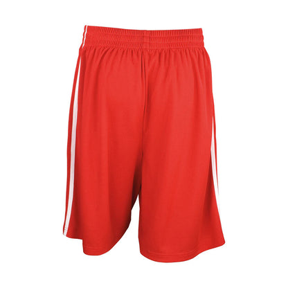 Red-White - Back - Spiro Mens Quick Dry Basketball Shorts