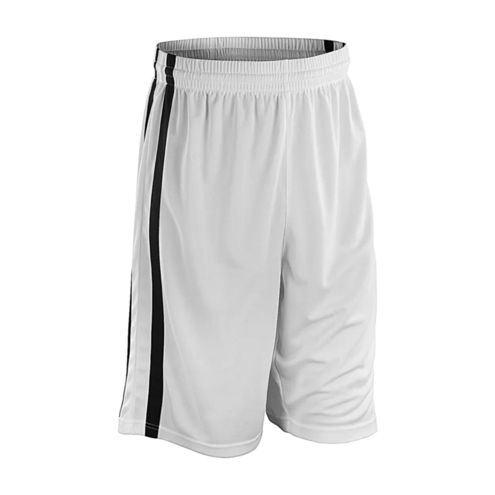 White-Black - Front - Spiro Mens Quick Dry Basketball Shorts