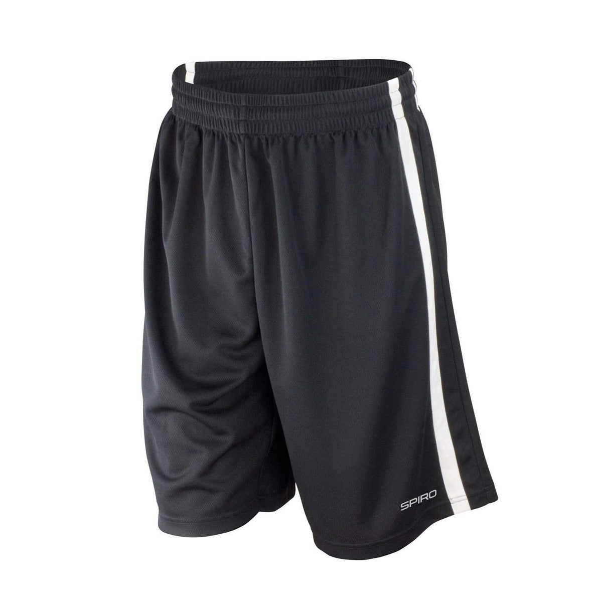 Black-White - Front - Spiro Mens Quick Dry Basketball Shorts