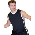 Black-White - Back - Spiro Mens Quick Dry Sleeveless Basketball Shirt
