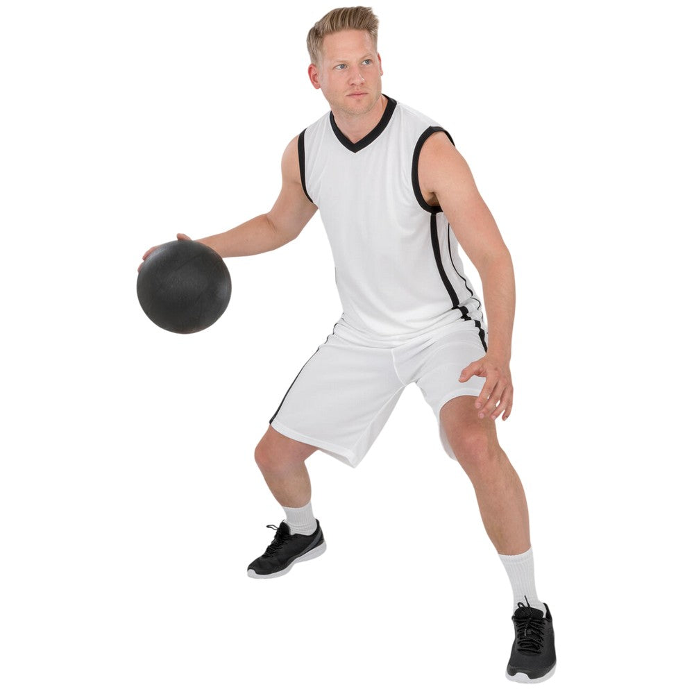 White-Black - Back - Spiro Mens Quick Dry Sleeveless Basketball Shirt