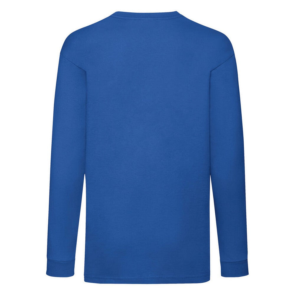 Royal Blue - Back - Fruit Of The Loom Childrens-Kids Valueweight Plain Long-Sleeved T-Shirt