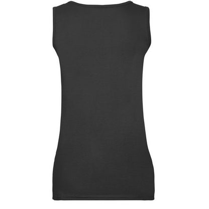 Black - Back - Fruit of the Loom Womens-Ladies Valueweight Vest Top