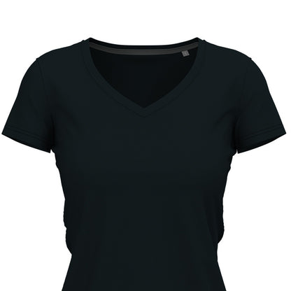 Midnight Blue - Back - Stedman Womens-Ladies Claire V Neck T-Shirt