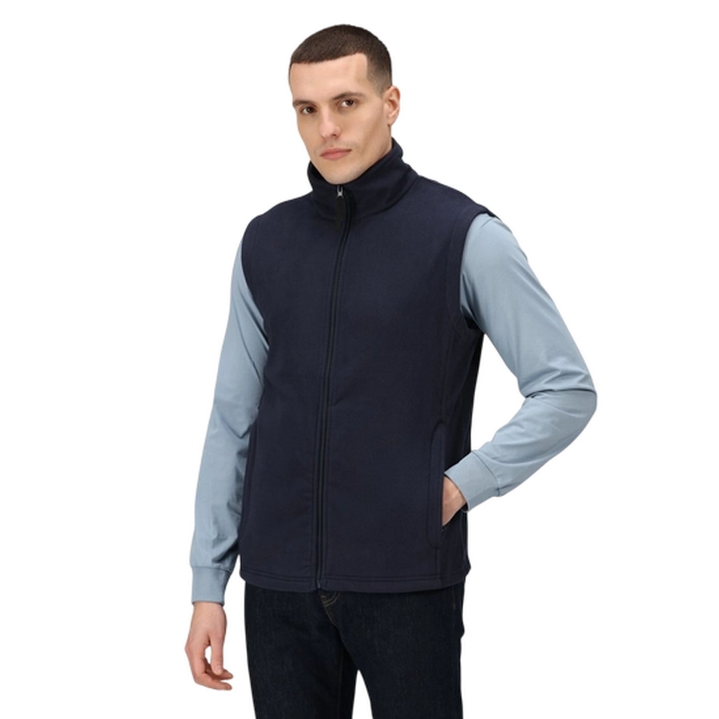 Dark Navy - Side - Regatta Mens Microfleece Gilet