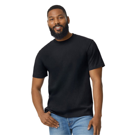 Pitch Black - Front - Gildan Unisex Adult Softstyle Midweight T-Shirt