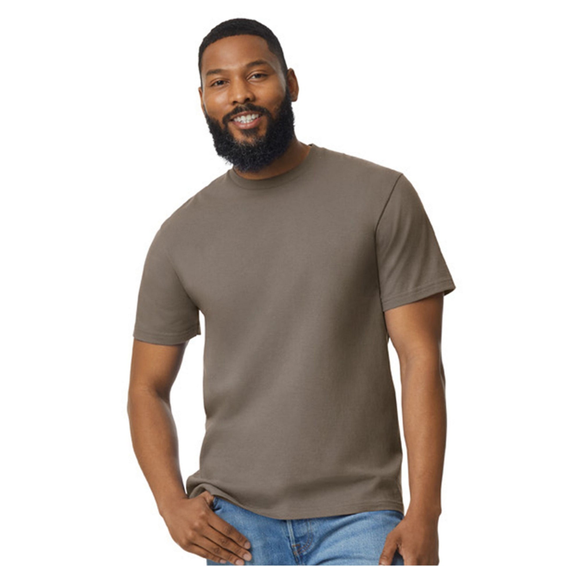 Brown Savana - Front - Gildan Unisex Adult Softstyle Midweight T-Shirt