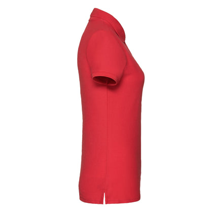 Red - Side - Fruit of the Loom Womens-Ladies 65-35 Polo Shirt