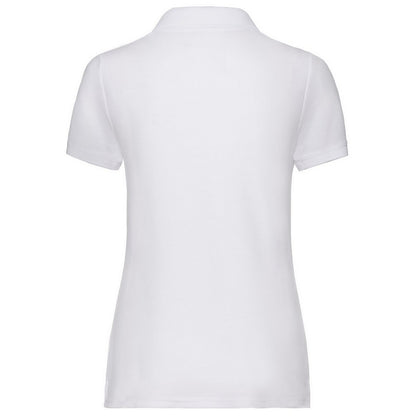 White - Back - Fruit of the Loom Womens-Ladies 65-35 Polo Shirt