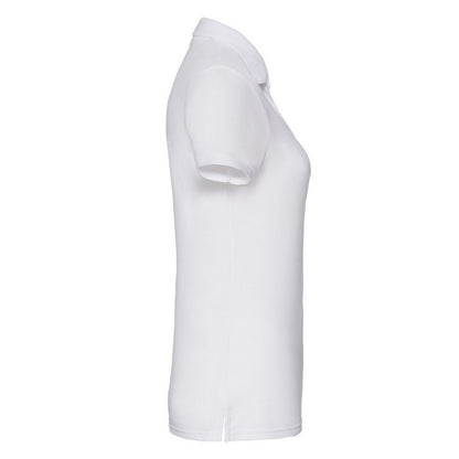 White - Side - Fruit of the Loom Womens-Ladies 65-35 Polo Shirt