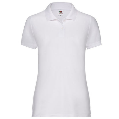 White - Front - Fruit of the Loom Womens-Ladies 65-35 Polo Shirt