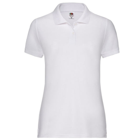 White - Front - Fruit of the Loom Womens-Ladies 65-35 Polo Shirt