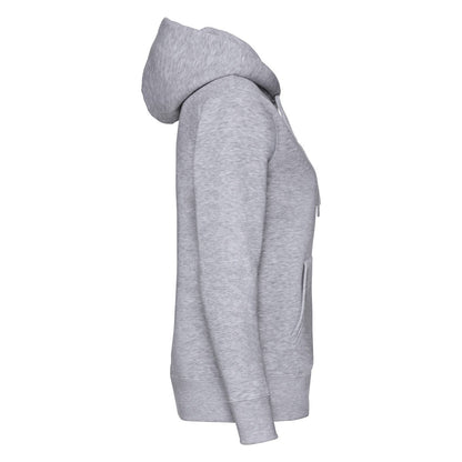Heather Grey - Side - Fruit of the Loom Womens-Ladies Premium Hooded Lady Fit Sweat Jacket
