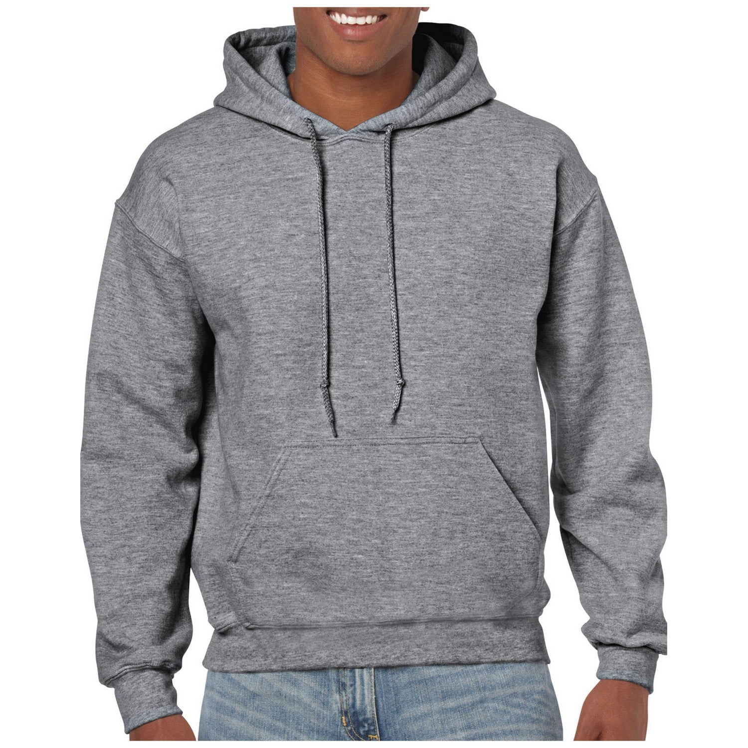 Graphite Heather - Front - Gildan Mens Heavy Blend Hoodie