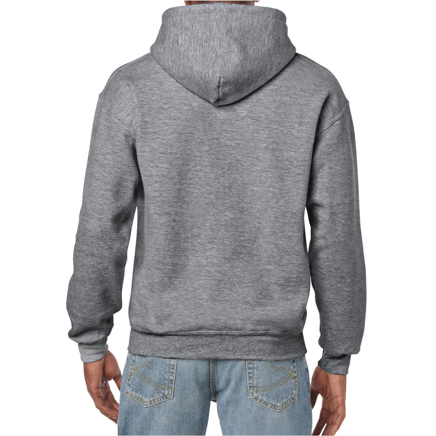 Graphite Heather - Back - Gildan Mens Heavy Blend Hoodie