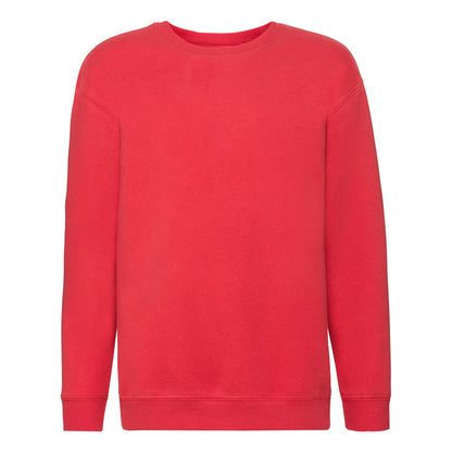 Red - Front - Fruit of the Loom Childrens-Kids Premium Set-in Sweatshirt