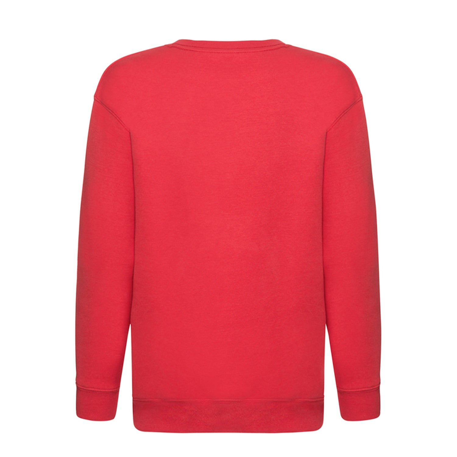 Red - Back - Fruit of the Loom Childrens-Kids Premium Set-in Sweatshirt