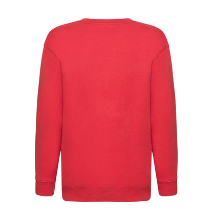 Red - Back - Fruit of the Loom Childrens-Kids Premium Set-in Sweatshirt