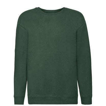 Bottle Green - Front - Fruit of the Loom Childrens-Kids Premium Set-in Sweatshirt