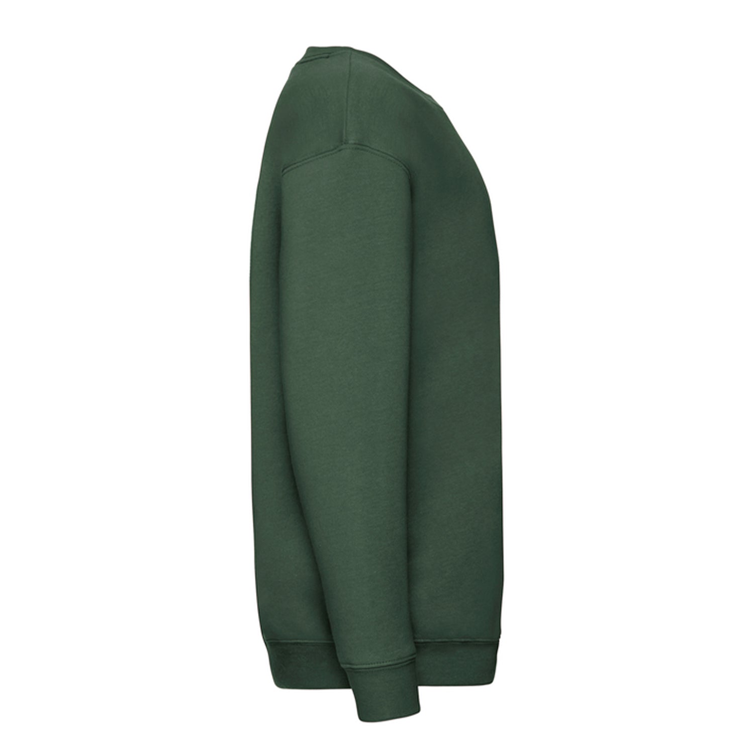 Bottle Green - Side - Fruit of the Loom Childrens-Kids Premium Set-in Sweatshirt