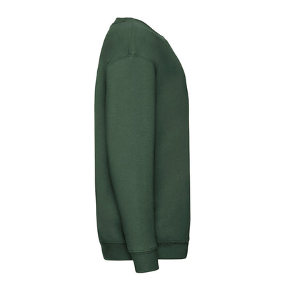 Bottle Green - Side - Fruit of the Loom Childrens-Kids Premium Set-in Sweatshirt