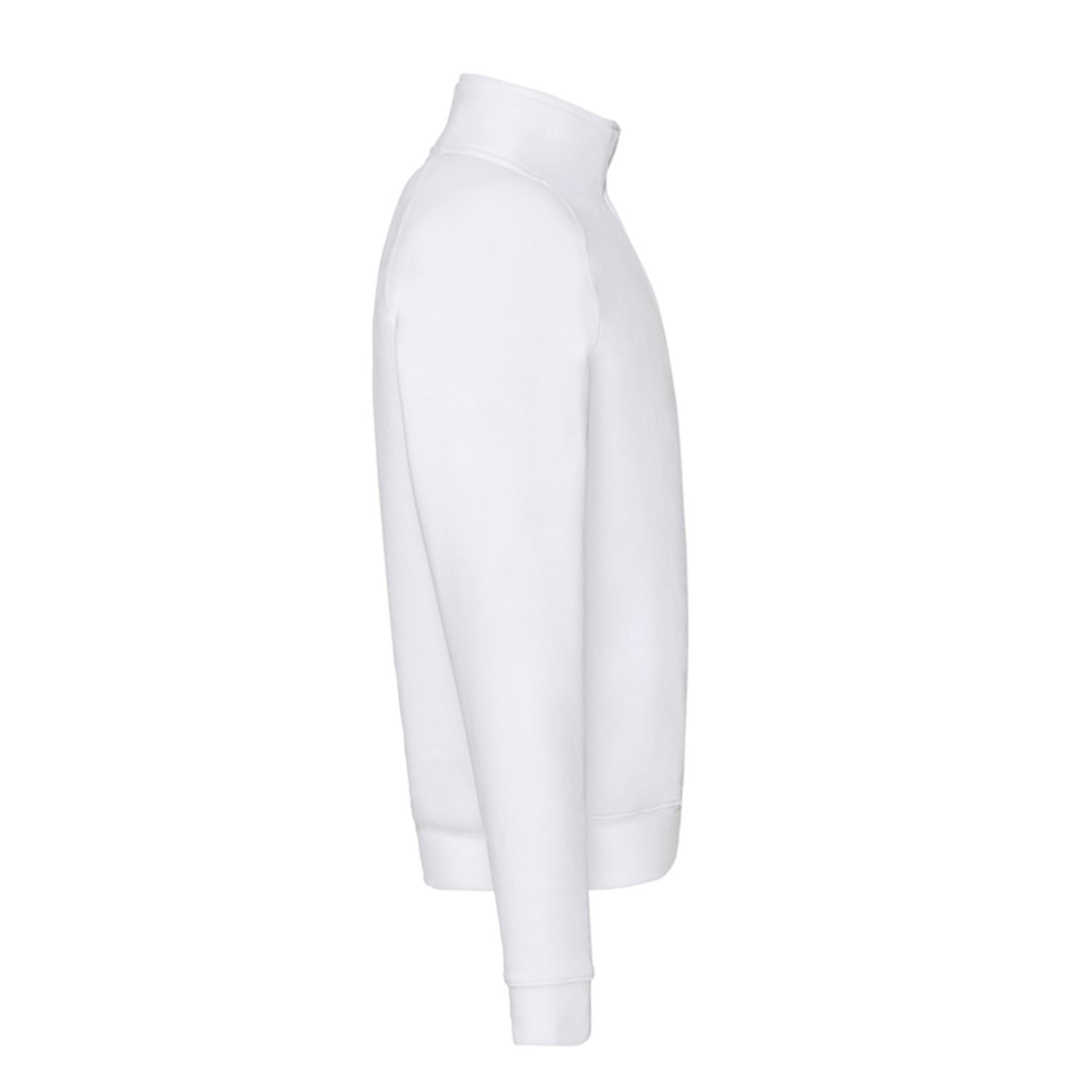 White - Side - Fruit of the Loom Mens Premium Zip Neck Sweatshirt