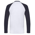White-Deep Navy - Back - Fruit Of The Loom Mens Valueweight Long-Sleeved Baseball T-Shirt