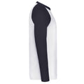 White-Deep Navy - Side - Fruit Of The Loom Mens Valueweight Long-Sleeved Baseball T-Shirt