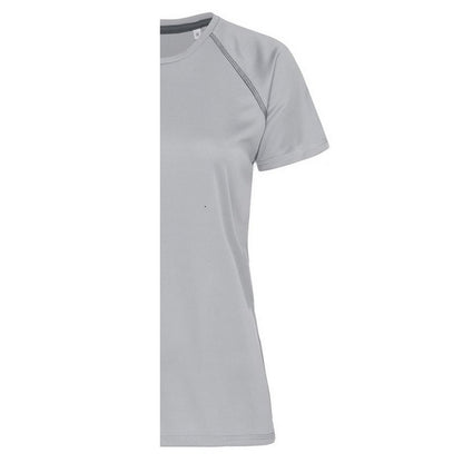 Silver Grey - Back - Stedman Womens-Ladies Active 140 Team Raglan T-Shirt