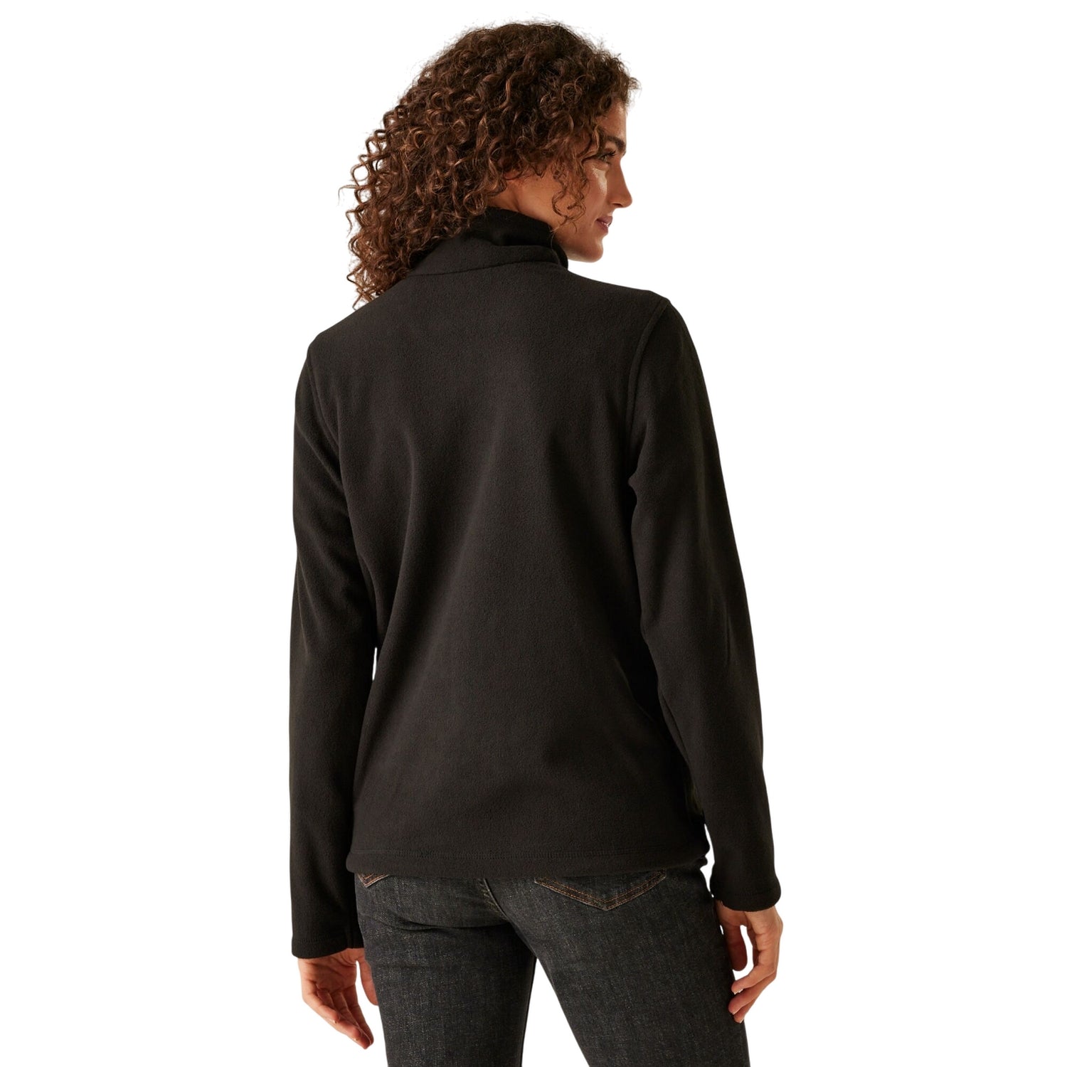 Black - Back - Regatta Womens-Ladies Micro Full Zip Fleece Jacket