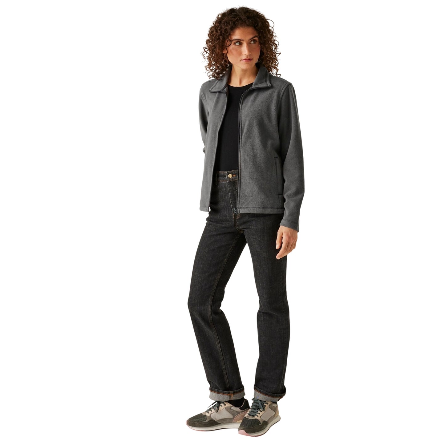Seal Grey - Side - Regatta Womens-Ladies Micro Full Zip Fleece Jacket