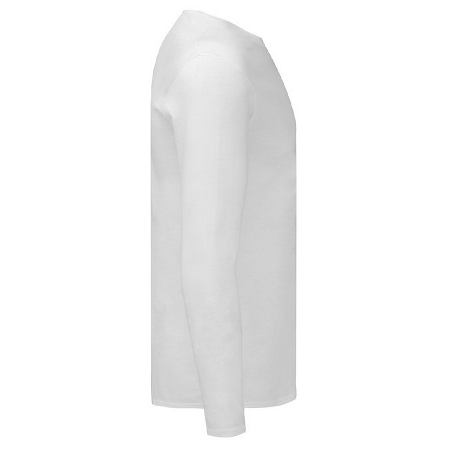 White - Side - Fruit of the Loom Mens Iconic 140 Classic Long-Sleeved T-Shirt