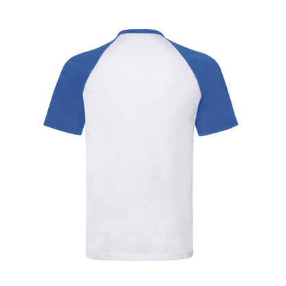 White-Royal Blue - Back - Fruit Of The Loom Mens Valueweight Baseball T-Shirt