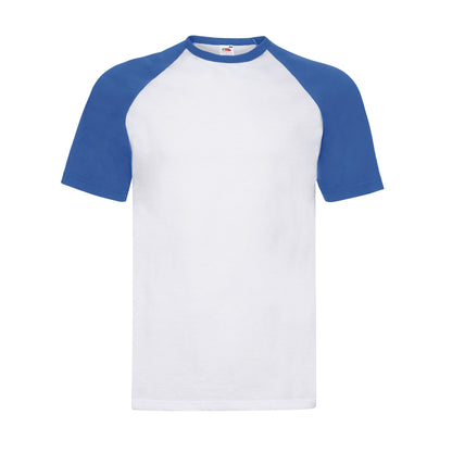 White-Royal Blue - Front - Fruit Of The Loom Mens Valueweight Baseball T-Shirt