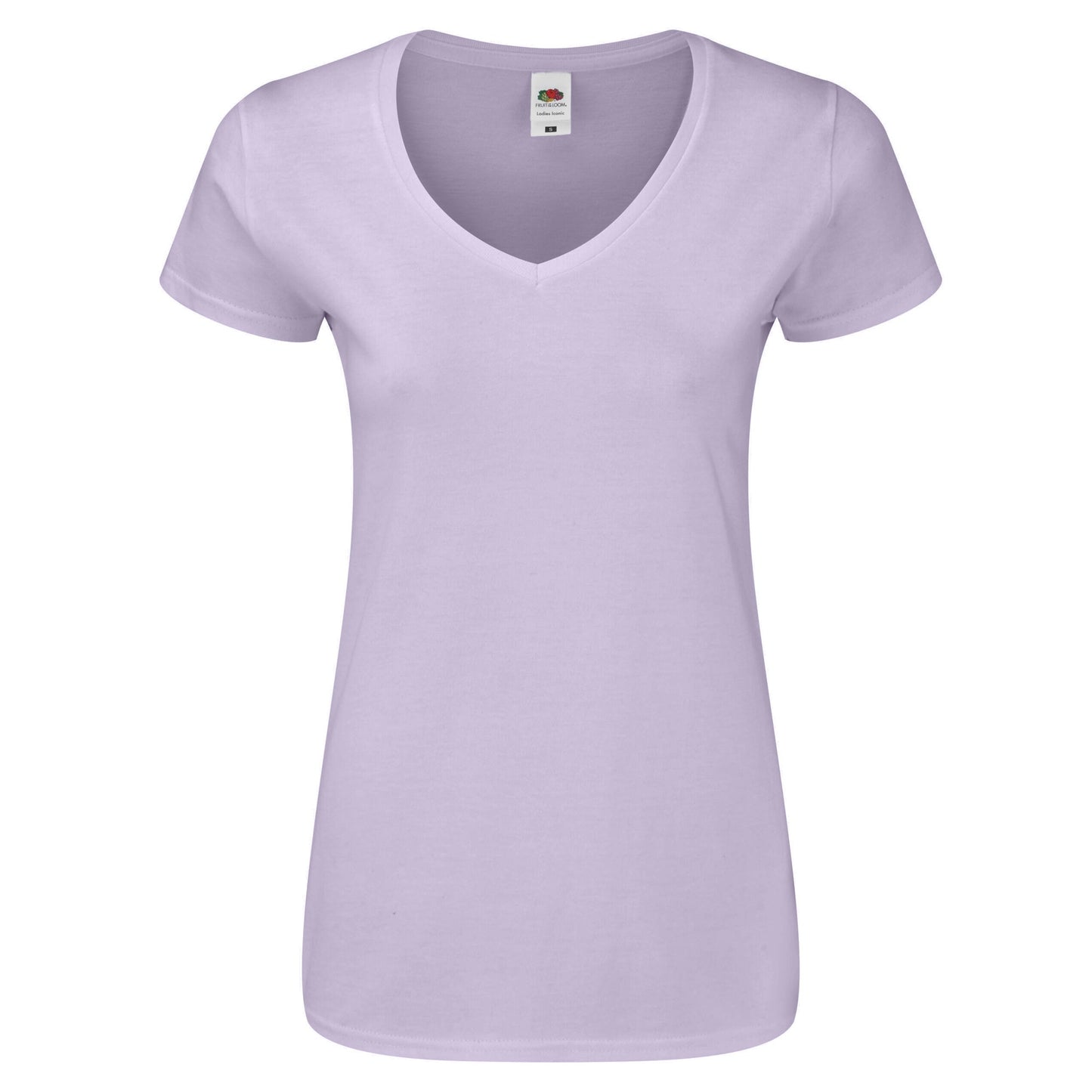 Soft Lavender - Front - Fruit Of The Loom Womens-Ladies Iconic V Neck T-Shirt